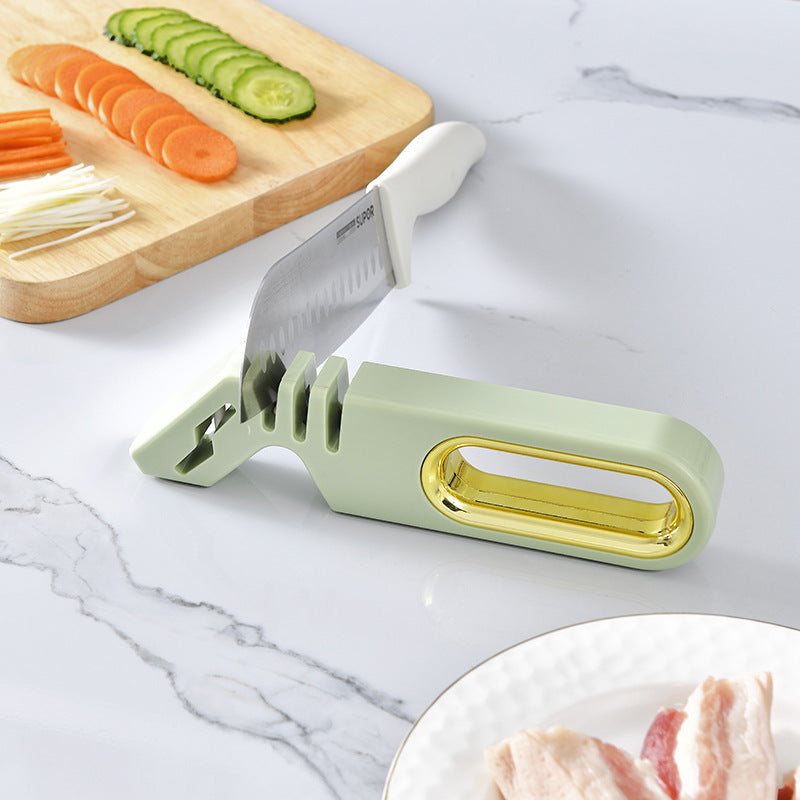 4-in-1 Manual Knife Sharpener – Tungsten, Diamond & Ceramic Sharpening Tool