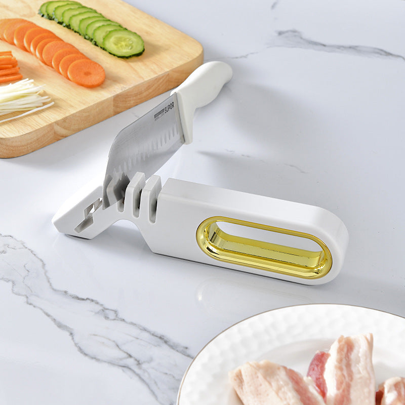 4-in-1 Manual Knife Sharpener – Tungsten, Diamond & Ceramic Sharpening Tool
