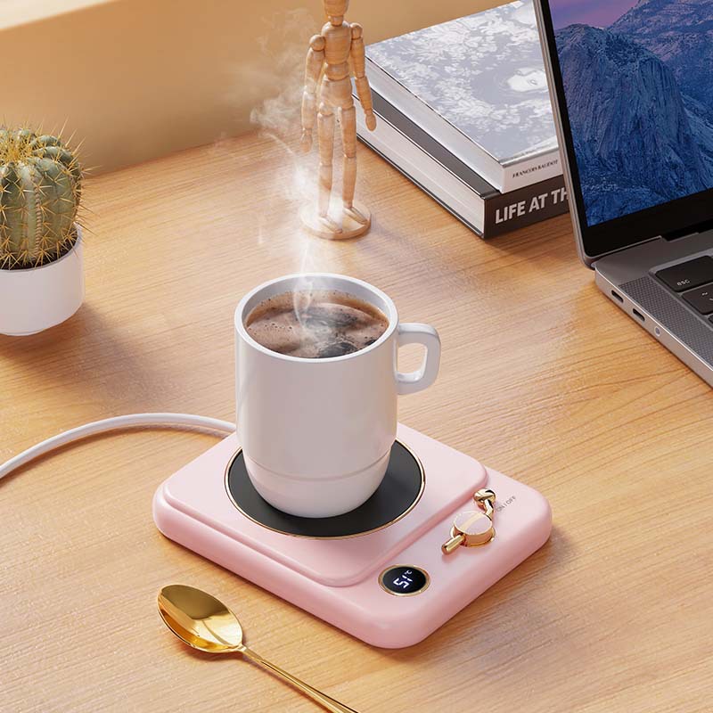 Smart Milk Heating Warming Coaster – Digital Display Constant Temperature Insulation Base (25W Electric Drink Warmer, USB/AC Powered)