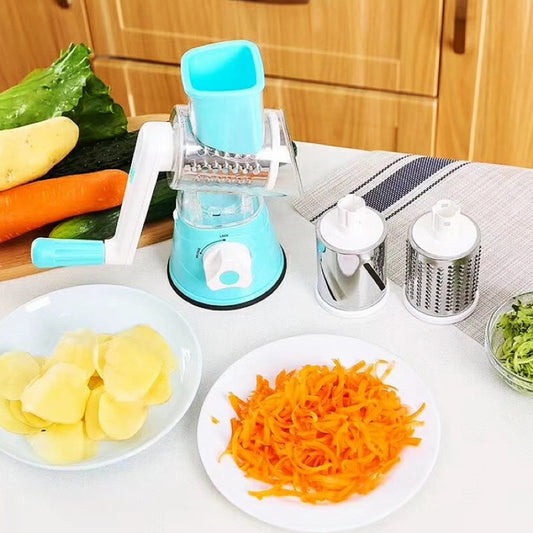 Manual Vegetable Cutter Slicer – Multifunction Hand Crank Kitchen Tool