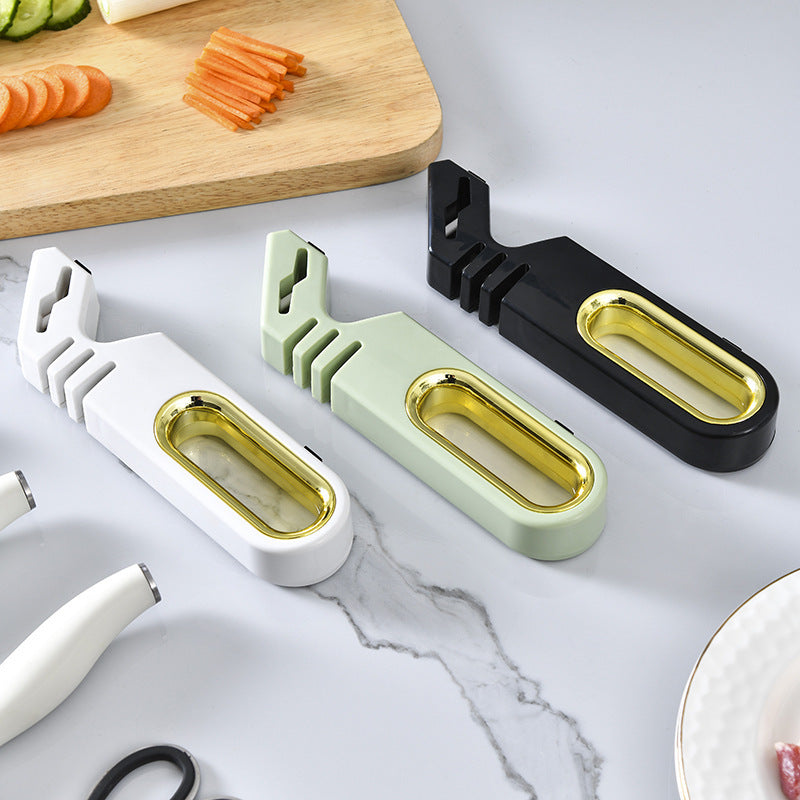 4-in-1 Manual Knife Sharpener – Tungsten, Diamond & Ceramic Sharpening Tool