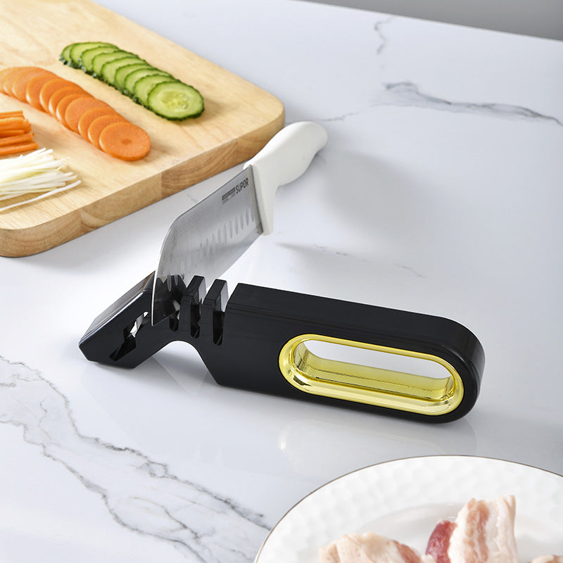 4-in-1 Manual Knife Sharpener – Tungsten, Diamond & Ceramic Sharpening Tool