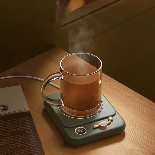 Smart Milk Heating Warming Coaster – Digital Display Constant Temperature Insulation Base (25W Electric Drink Warmer, USB/AC Powered)