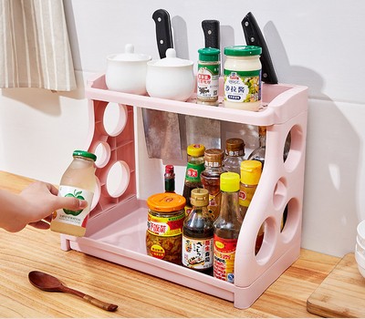 Foldable Multi-Layer Kitchen Storage Rack – Portable PP Kitchen Organizer Shelf (Lightweight & Space Saving, 5 Colors Available)